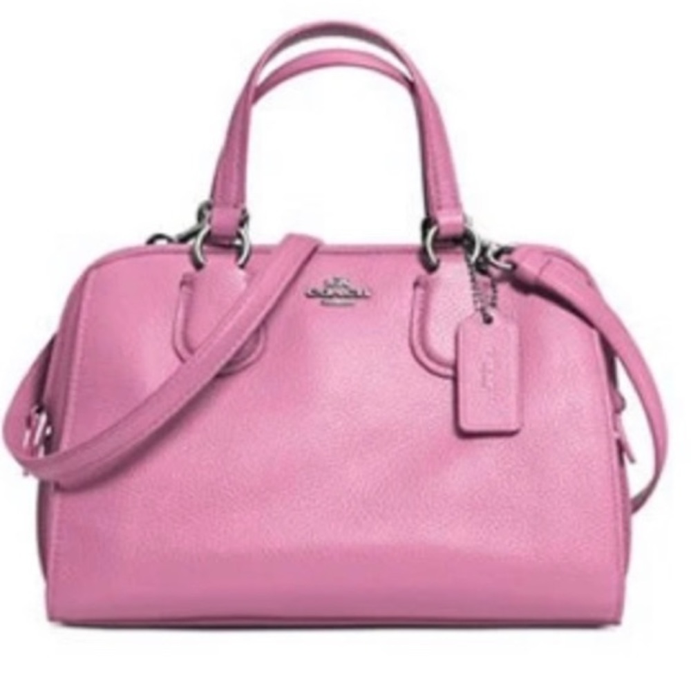 Coach Mini Nolita Satchel Pebble Leather Marshmallow Pink Handbag